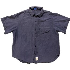 Vintage 8Os Ocean Pacific Shirt Mens 2XL Blue Twill Short Sleeve Skate Surf USA